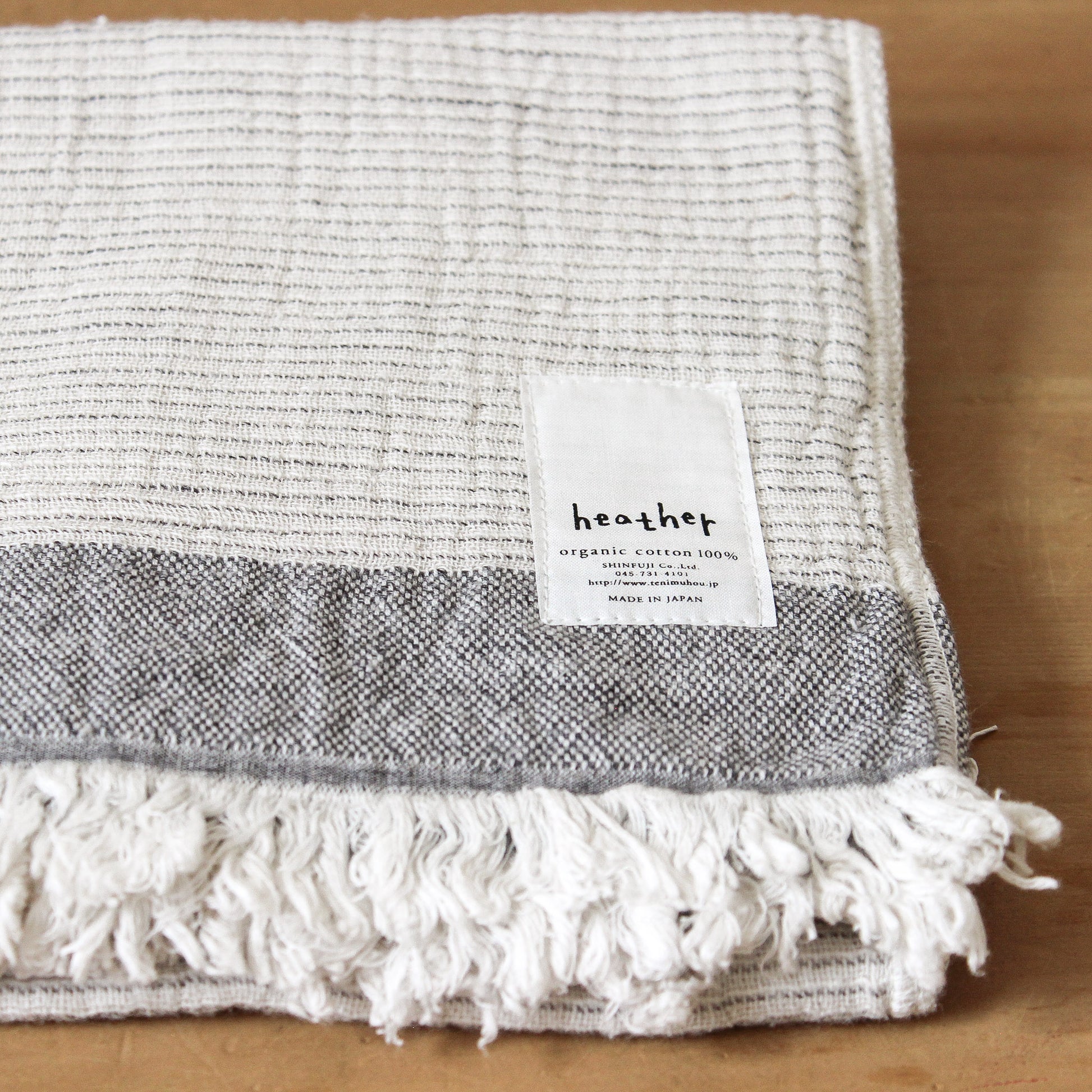 Tenimuhoh Heather Hand Towel Stripe Beige | Tenimuhoh | Miss Arthur | Home Goods | Tasmania