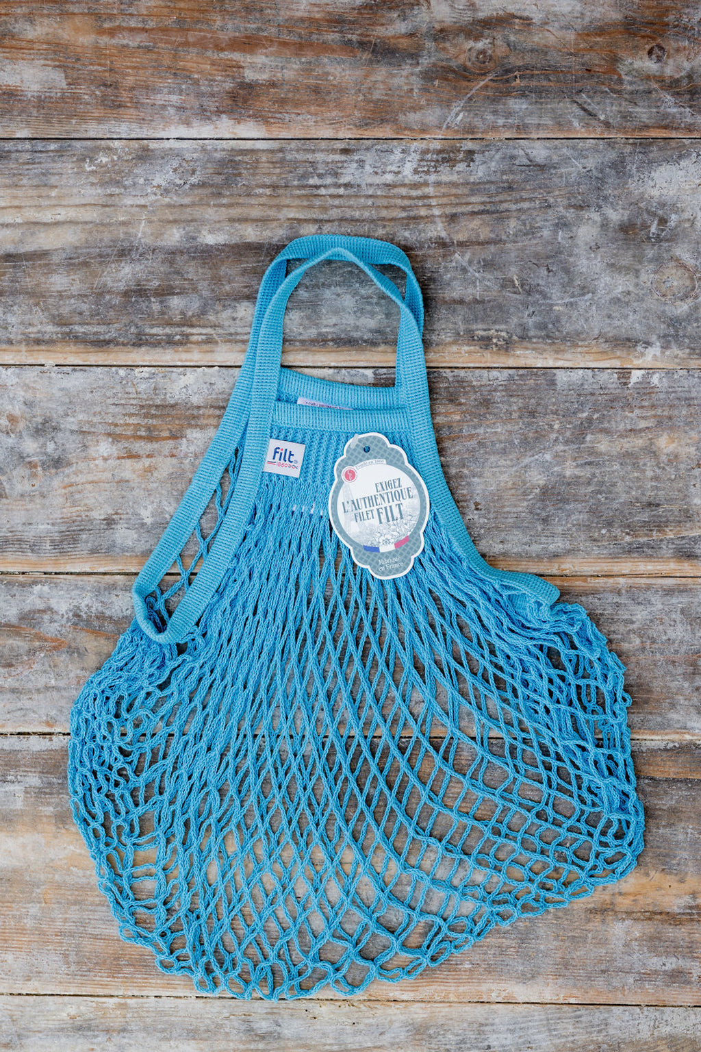 French String Bag Short Handle Jewel Blue | Filt | Miss Arthur | Home Goods | Tasmania