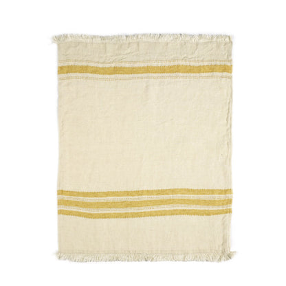 Belgian Towel Guest Towel  Mustard Stripe | Libeco | Miss Arthur | Home Goods | Tasmania