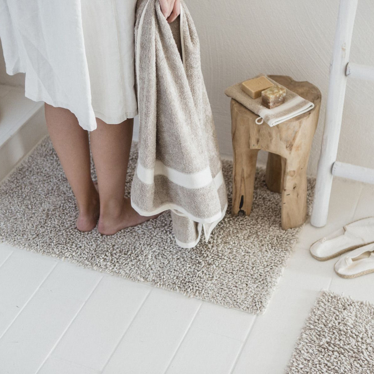 Libeco Calistoga Bath Rug  Oatmeal 50cm x 80cm | Libeco | Miss Arthur | Home Goods | Tasmania