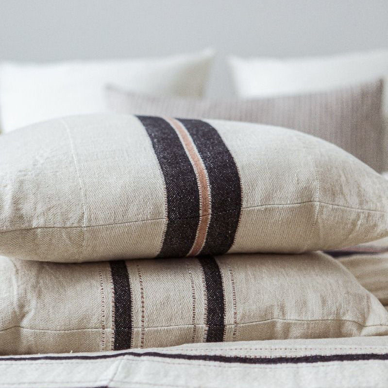 Libeco The Patagonian Cushion Cover 63cm x 63cm Black Stripe | Libeco | Miss Arthur | Home Goods | Tasmania