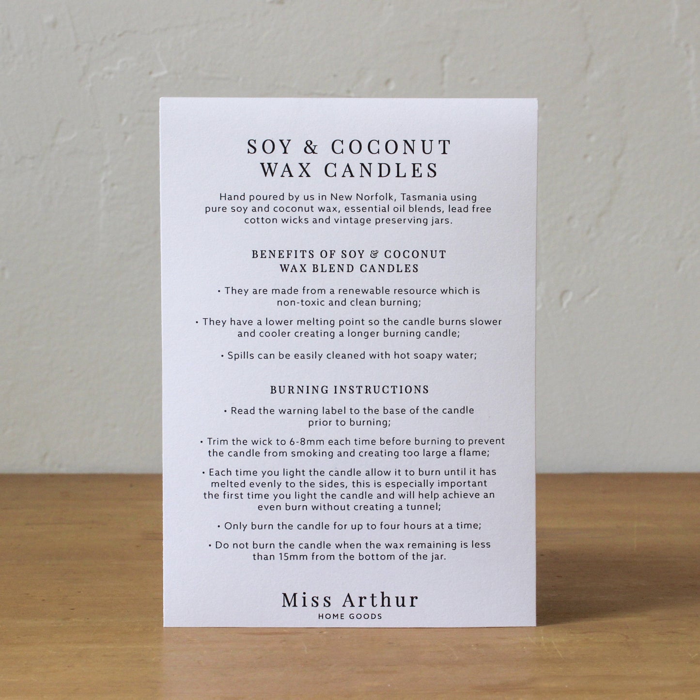 Lily & White Rose N° 20 Candle | Miss Arthur | Miss Arthur | Home Goods | Tasmania