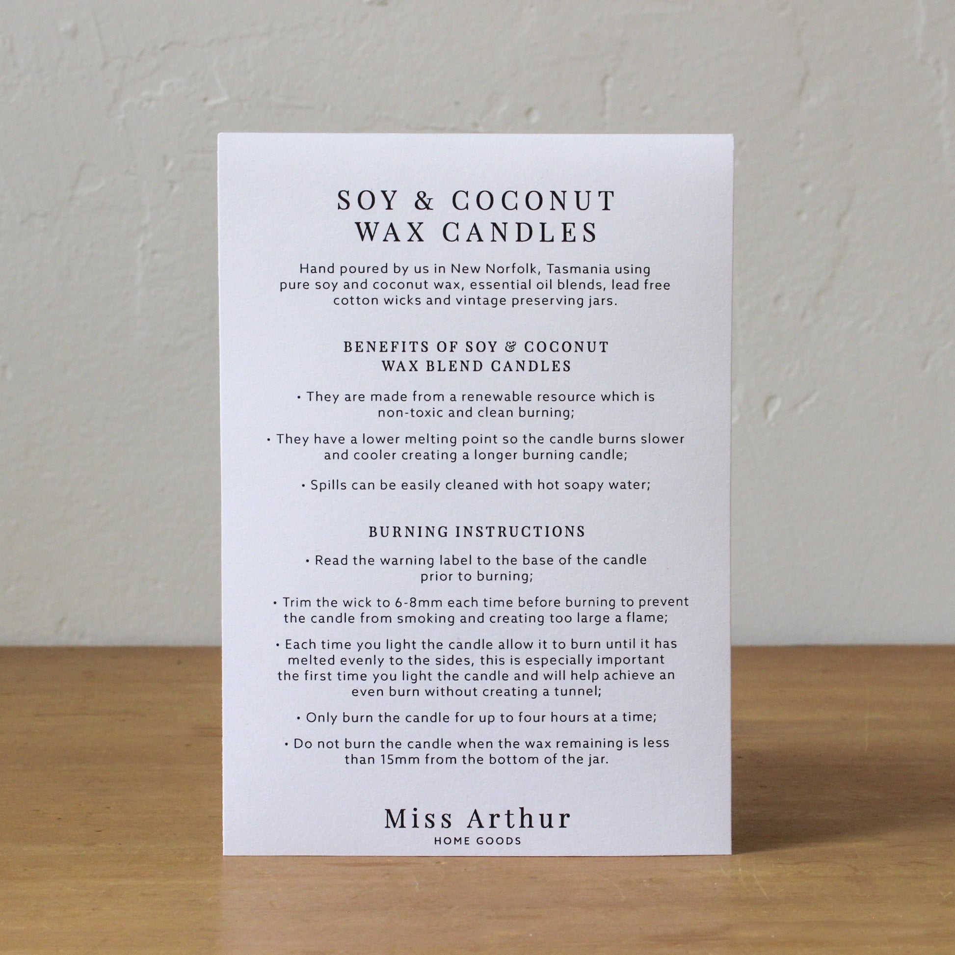 Thyme & Olive Leaf N° 20 Candle | Miss Arthur | Miss Arthur | Home Goods | Tasmania