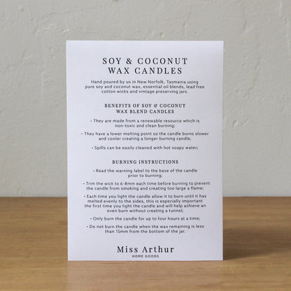 Thyme & Olive Leaf N° 20 Candle | Miss Arthur | Miss Arthur | Home Goods | Tasmania