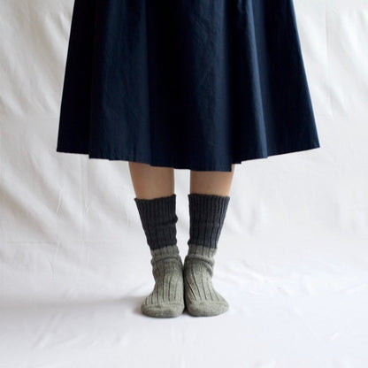 Boston Wool Cotton Slab Sock Charcoal Large | Nishiguchi Kutsushita | Miss Arthur | Home Goods | Tasmania