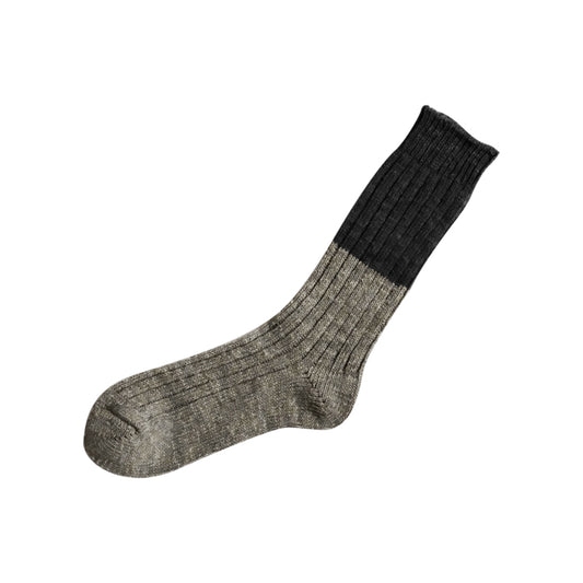 Nishiguchi Kutsushita Boston Wool Cotton Slab Sock Charcoal Medium | Nishiguchi Kutsushita | Miss Arthur | Home Goods | Tasmania