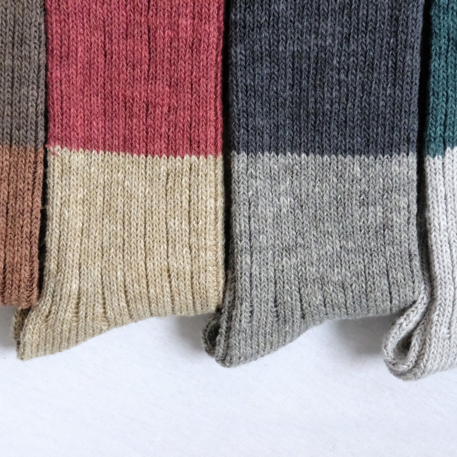 Nishiguchi Kutsushita Boston Wool Cotton Slab Sock Red Large | Nishiguchi Kutsushita | Miss Arthur | Home Goods | Tasmania