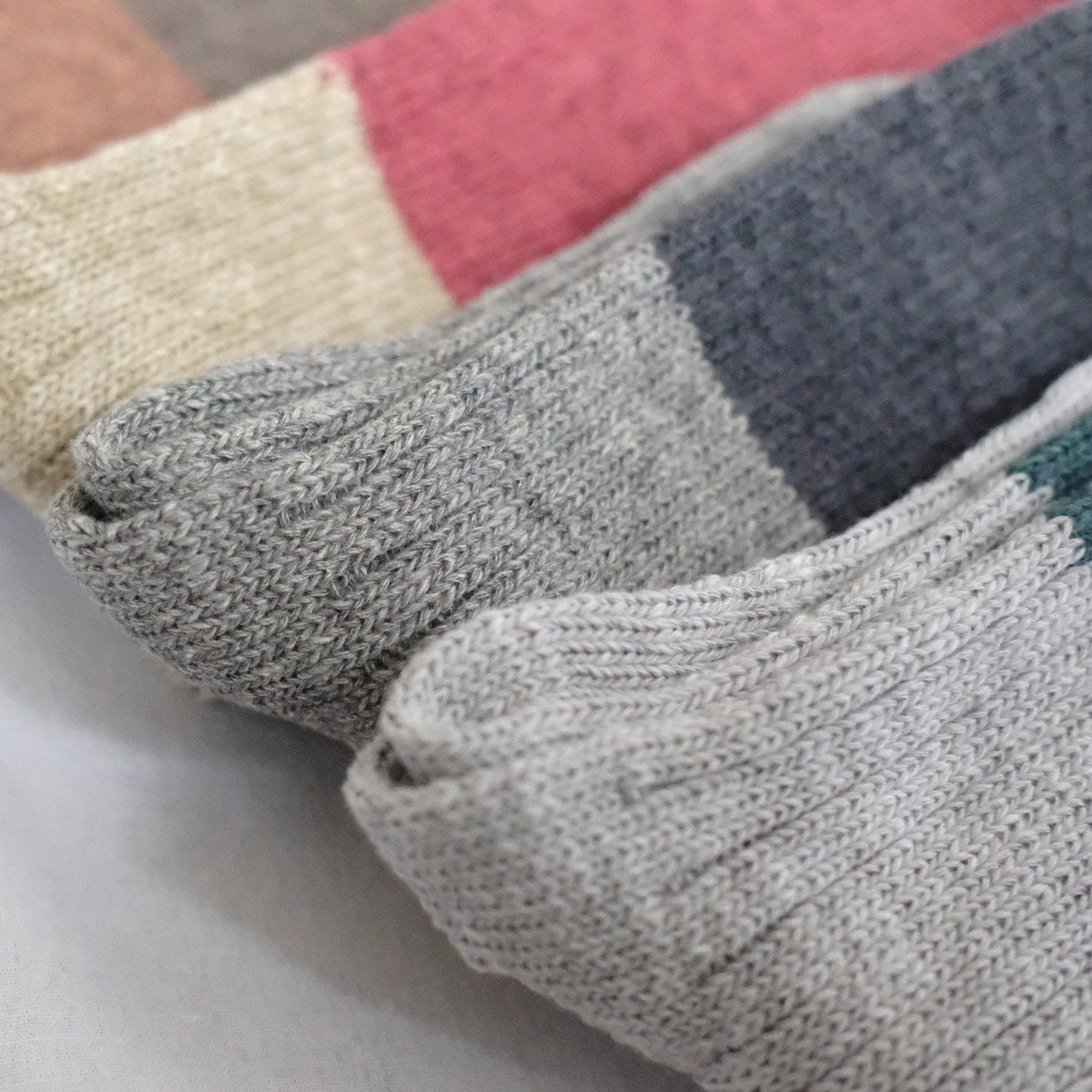 Nishiguchi Kutsushita Boston Wool Cotton Slab Sock Red Large | Nishiguchi Kutsushita | Miss Arthur | Home Goods | Tasmania