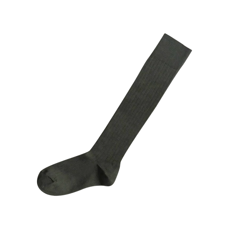 Nishiguchi Kutsushita Praha Merino Wool High Sock Dark Olive Small | Nishiguchi Kutsushita | Miss Arthur | Home Goods | Tasmania