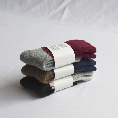 Nishiguchi Kutsushita Oslo Mohair Wool Pile Sock Red Grey Small | Nishiguchi Kutsushita | Miss Arthur | Home Goods | Tasmania