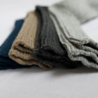 Nishiguchi Kutsushita Praha Wool Ribbed Sock Khaki Medium | Nishiguchi Kutsushita | Miss Arthur | Home Goods | Tasmania