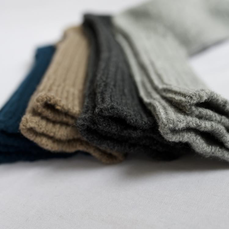 Nishiguchi Kutsushita Praha Wool Ribbed Socks Light Grey Small | Nishiguchi Kutsushita | Miss Arthur | Home Goods | Tasmania