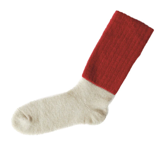 Nishiguchi Kutsushita Oslo Mohair Wool Pile Sock Christmas Red Large | Nishiguchi Kutsushita | Miss Arthur | Home Goods | Tasmania