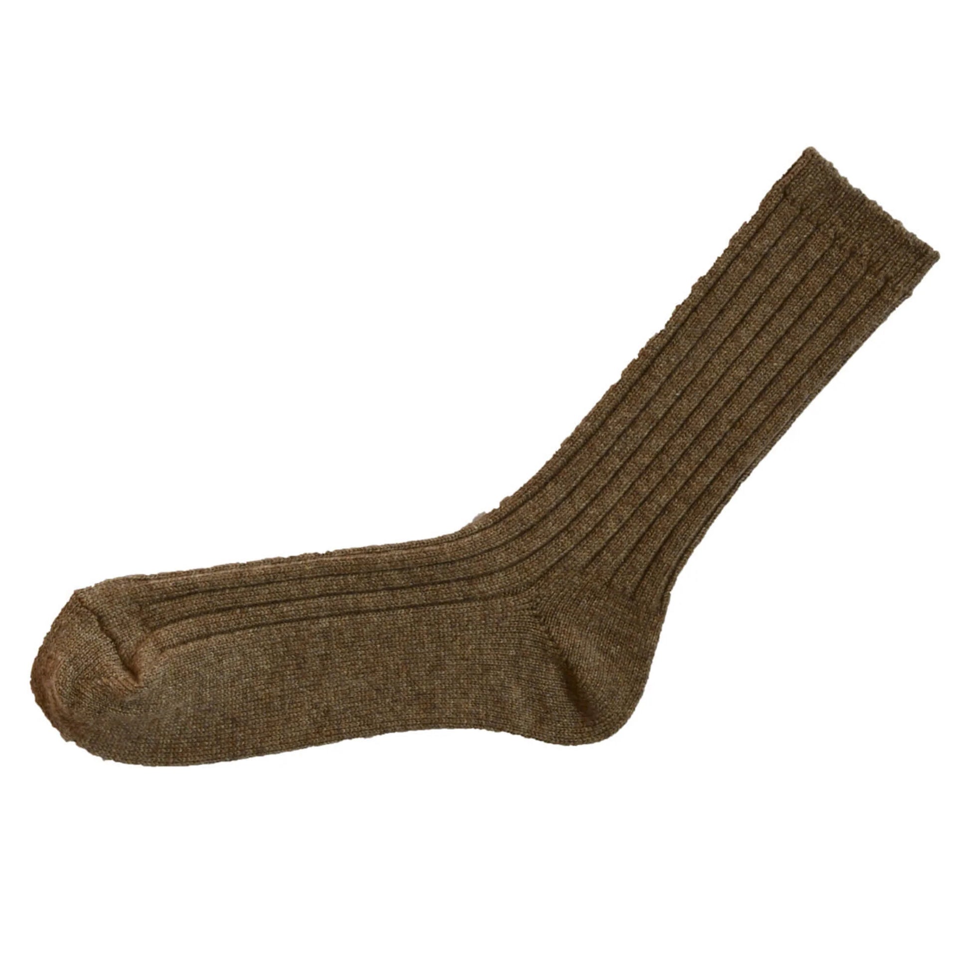 Praha Cashmere Ribbed Sock Amber Large | Nishiguchi Kutsushita | Miss Arthur | Home Goods | Tasmania