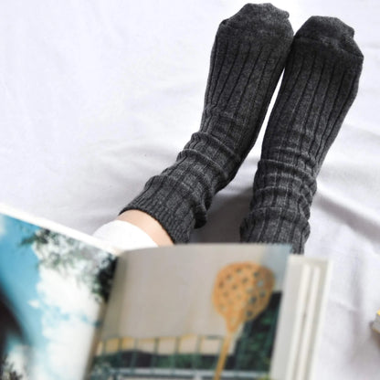 Nishiguchi Kutsushita Praha Cashmere Ribbed Sock Charcoal Large | Nishiguchi Kutsushita | Miss Arthur | Home Goods | Tasmania