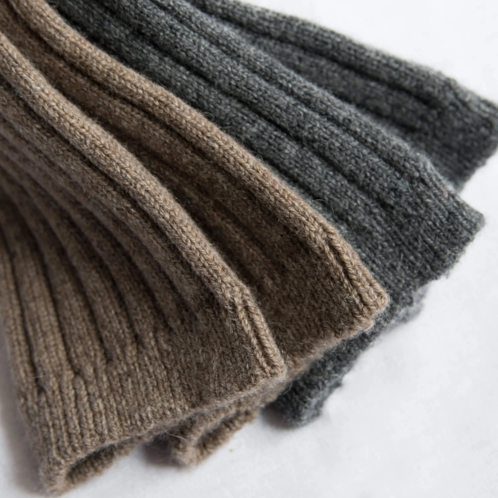 Praha Cashmere Ribbed Sock Amber Large | Nishiguchi Kutsushita | Miss Arthur | Home Goods | Tasmania