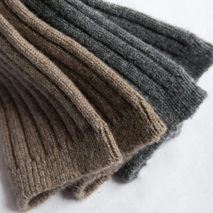 Praha Cashmere Ribbed Sock Amber Large | Nishiguchi Kutsushita | Miss Arthur | Home Goods | Tasmania