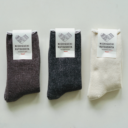 Nishiguchi Kutsushita Praha Silk Cotton Socks Mocha Brown Medium | Nishiguchi Kutsushita | Miss Arthur | Home Goods | Tasmania