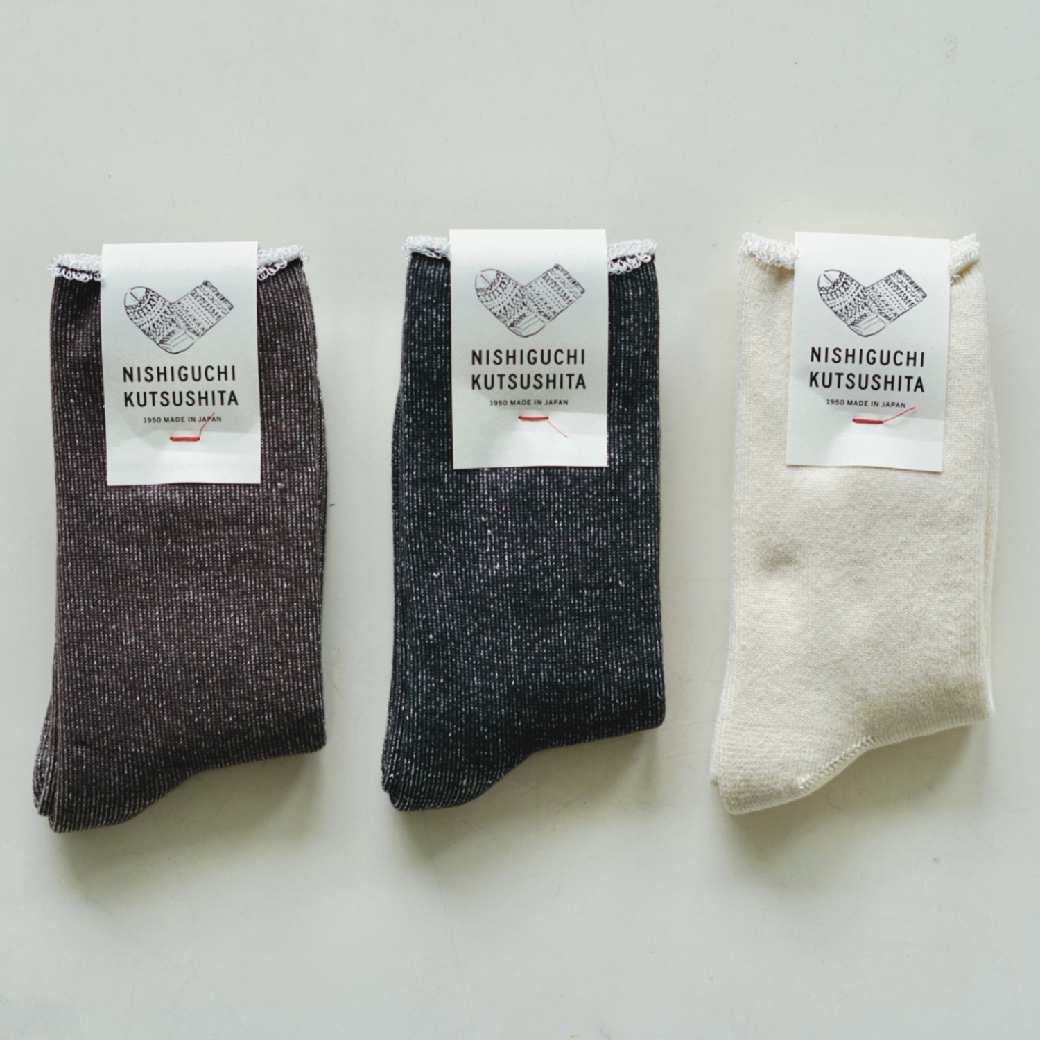 Praha Silk Cotton Socks Charcoal Large | Nishiguchi Kutsushita | Miss Arthur | Home Goods | Tasmania