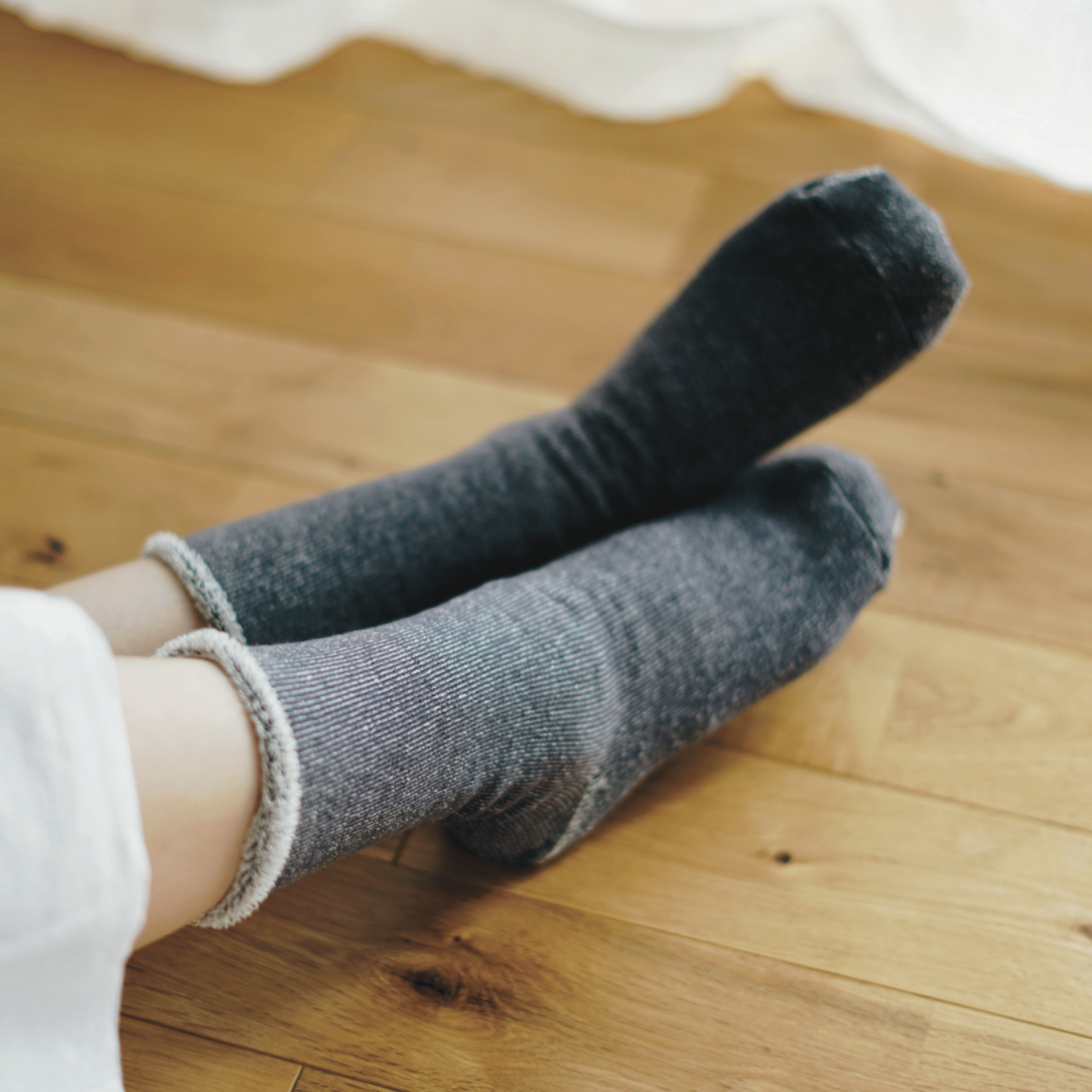 Praha Silk Cotton Socks Charcoal Large | Nishiguchi Kutsushita | Miss Arthur | Home Goods | Tasmania