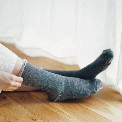 Praha Silk Cotton Socks Charcoal Large | Nishiguchi Kutsushita | Miss Arthur | Home Goods | Tasmania