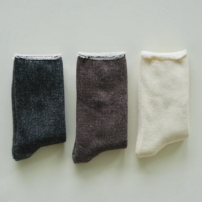 Praha Silk Cotton Socks Charcoal Large | Nishiguchi Kutsushita | Miss Arthur | Home Goods | Tasmania