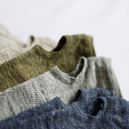 Teni Linen Arm Covers Long Khaki | Nishiguchi Kutsushita | Miss Arthur | Home Goods | Tasmania