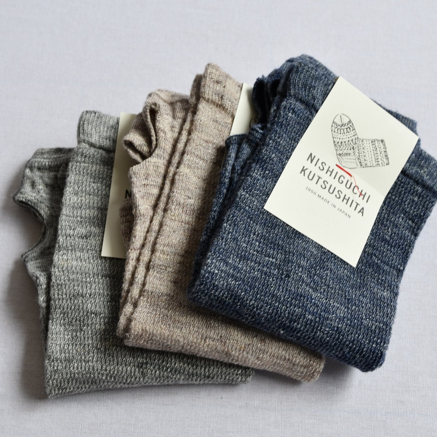 Teni Linen Arm Covers Short Navy | Nishiguchi Kutsushita | Miss Arthur | Home Goods | Tasmania