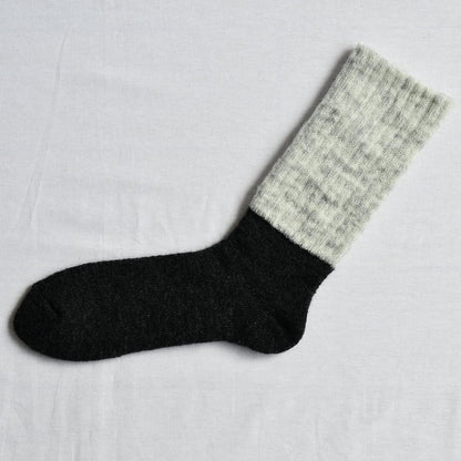 Nishiguchi Kutsushita Oslo Mohair Wool Pile Sock Black Marle Large | Nishiguchi Kutsushita | Miss Arthur | Home Goods | Tasmania