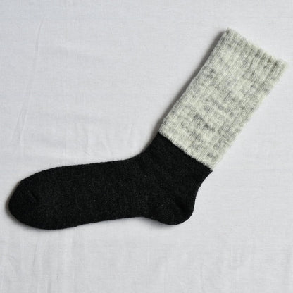Oslo Mohair Wool Pile Sock Black Marle Large | Nishiguchi Kutsushita | Miss Arthur | Home Goods | Tasmania