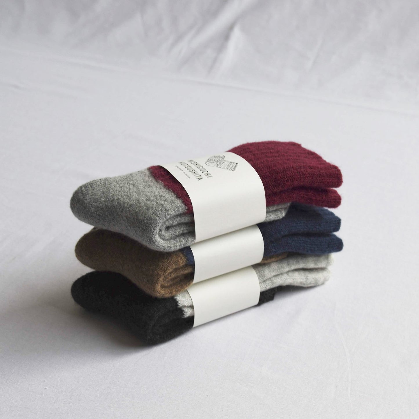 Nishiguchi Kutsushita Oslo Mohair Wool Pile Sock Red Grey Large | Nishiguchi Kutsushita | Miss Arthur | Home Goods | Tasmania