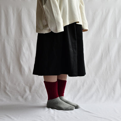 Nishiguchi Kutsushita Oslo Mohair Wool Pile Sock Red Grey Medium | Nishiguchi Kutsushita | Miss Arthur | Home Goods | Tasmania