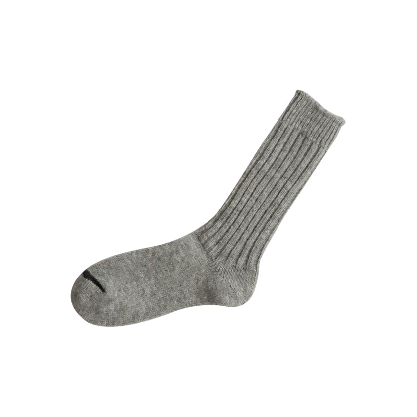 Praha Wool Ribbed Sock Light Grey Large | Nishiguchi Kutsushita | Miss Arthur | Home Goods | Tasmania