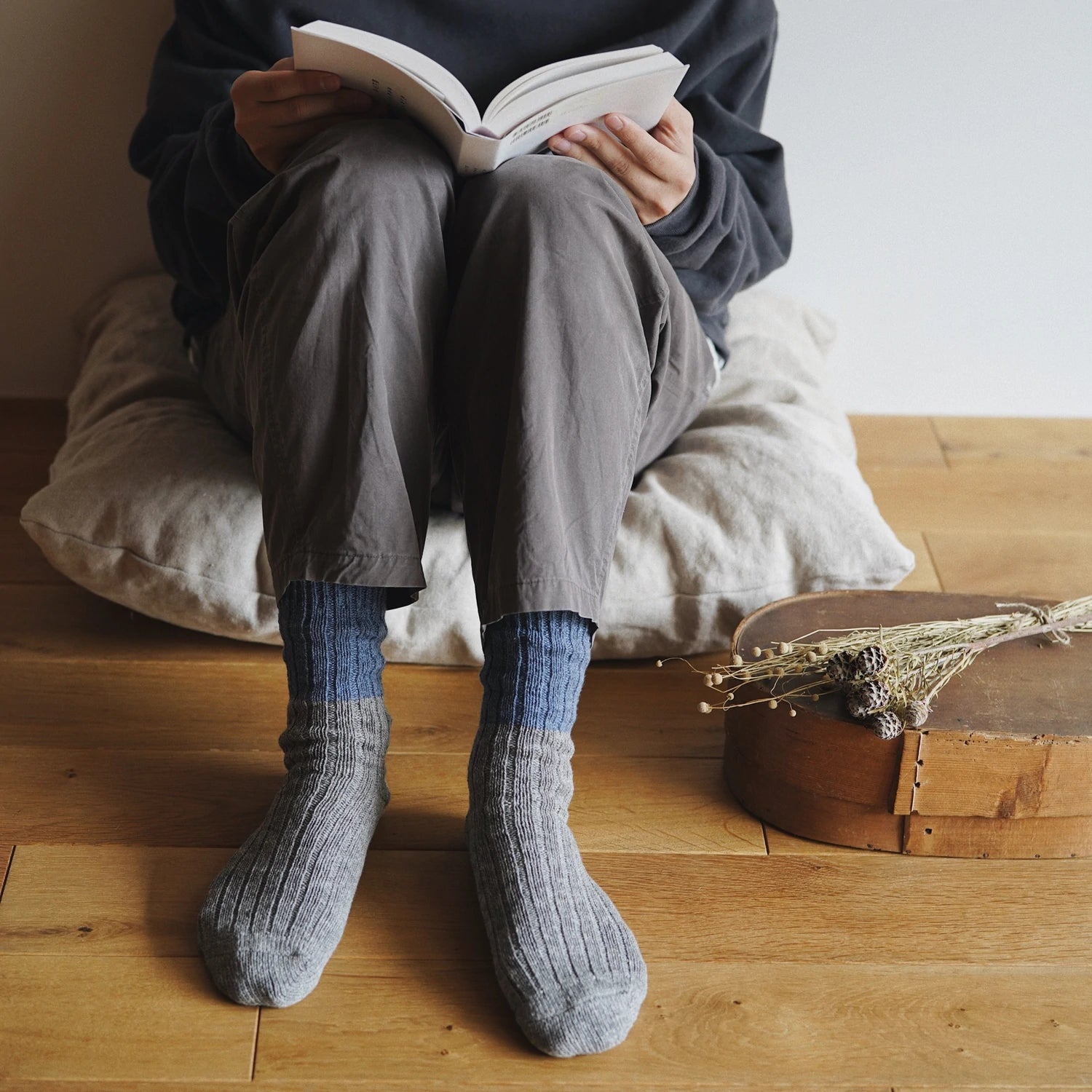 Nishiguchi Kutsushita Boston Wool Cotton Slab Sock Starry Sky Large | Nishiguchi Kutsushita | Miss Arthur | Home Goods | Tasmania