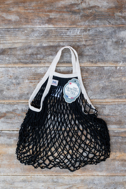 Filt French String Bag Short Handle Noir poignee Ecru | Filt | Miss Arthur | Home Goods | Tasmania