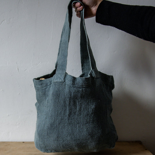 Charvet Éditions French Linen Bag Nomade Vert de Gris | Charvet Éditions | Miss Arthur | Home Goods | Tasmania