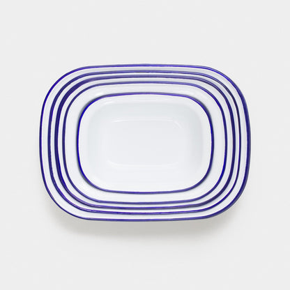 Falcon Enamelware Enamel Pie Set White with Blue Rim | Falcon Enamelware | Miss Arthur | Home Goods | Tasmania