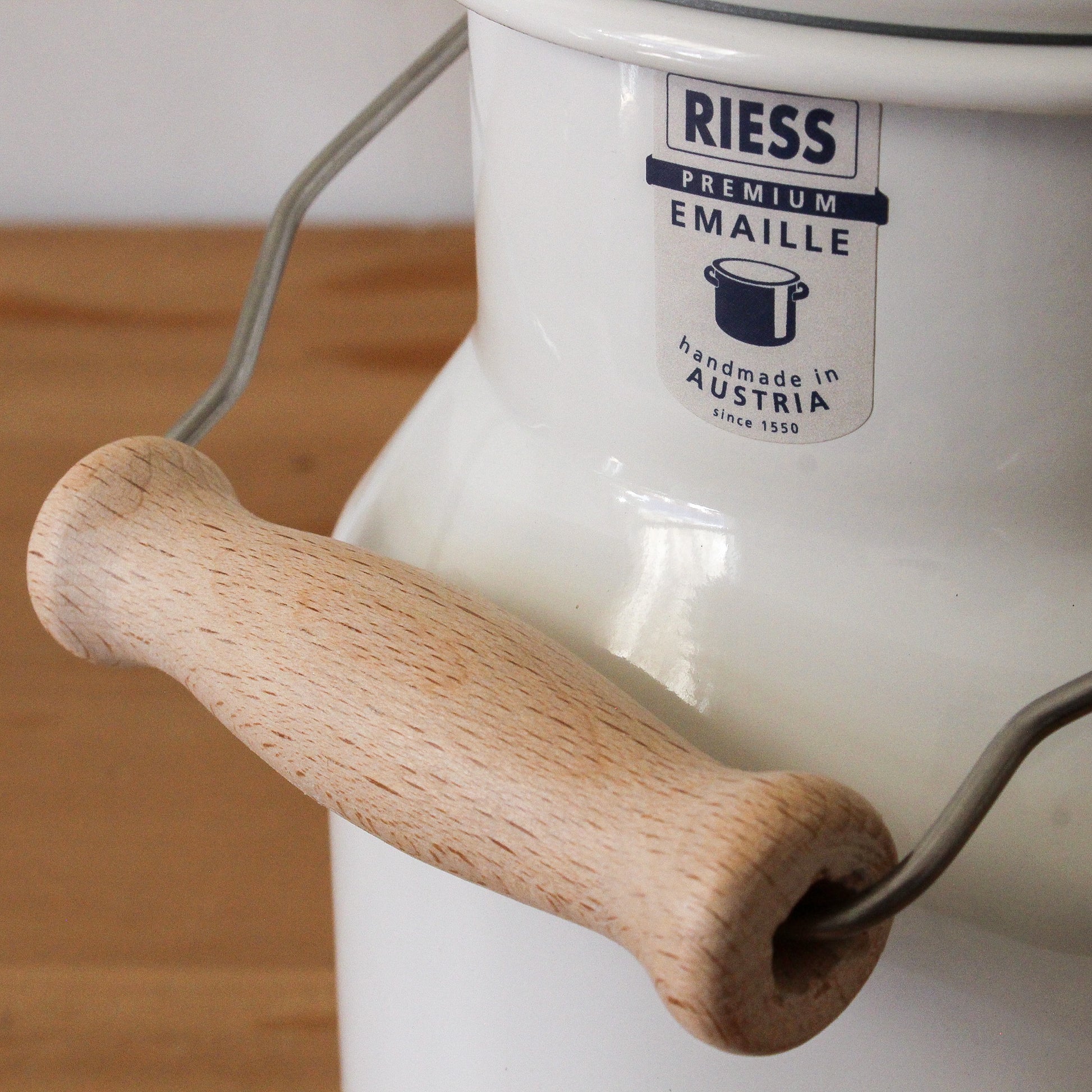 Riess Enamel Grandma's Milk Can with Lid and Wooden Handle | Riess | Miss Arthur | Home Goods | Tasmania