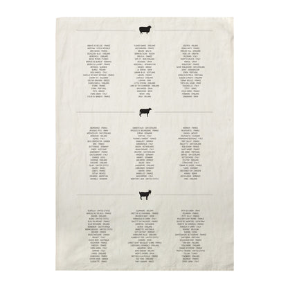 Sir|Madam Cheese List Tea Towel | Sir|Madam | Miss Arthur | Home Goods | Tasmania