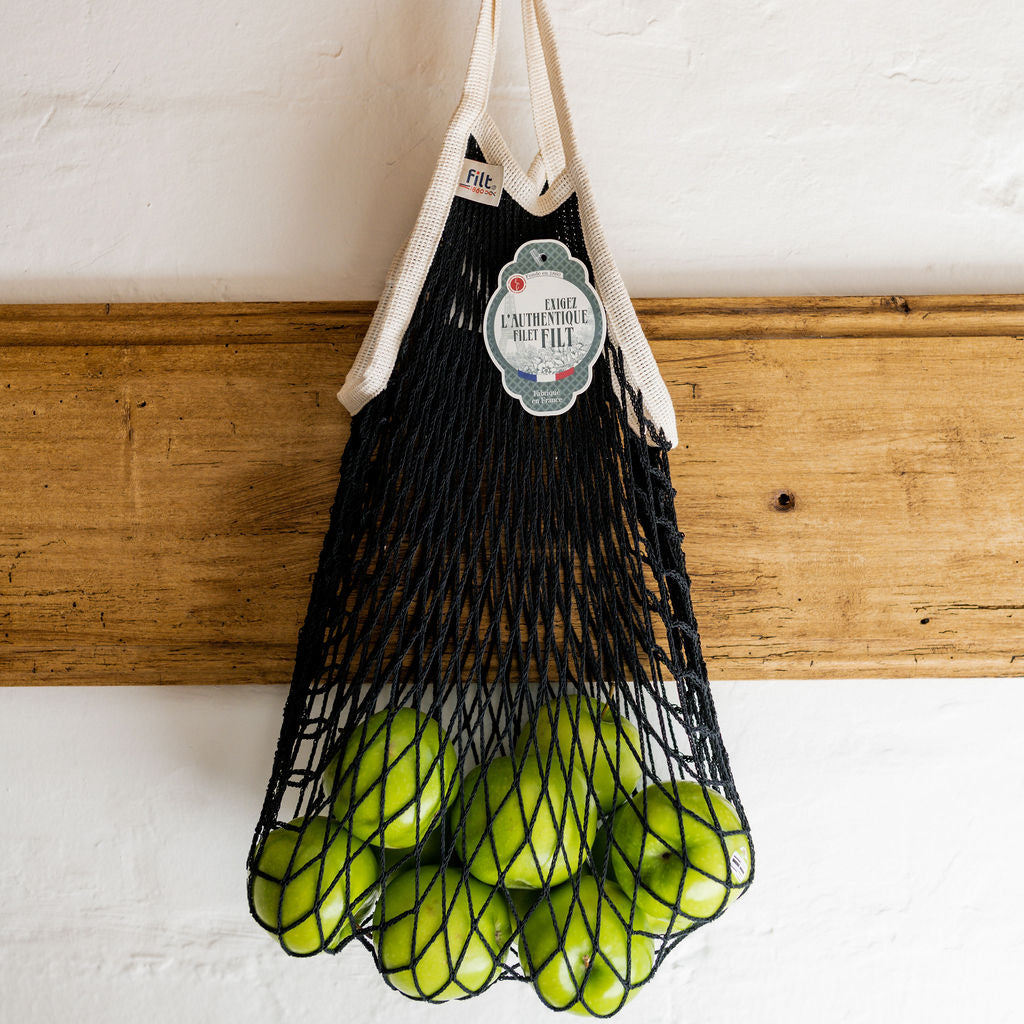 Filt French String Bag Short Handle Noir poignee Ecru | Filt | Miss Arthur | Home Goods | Tasmania