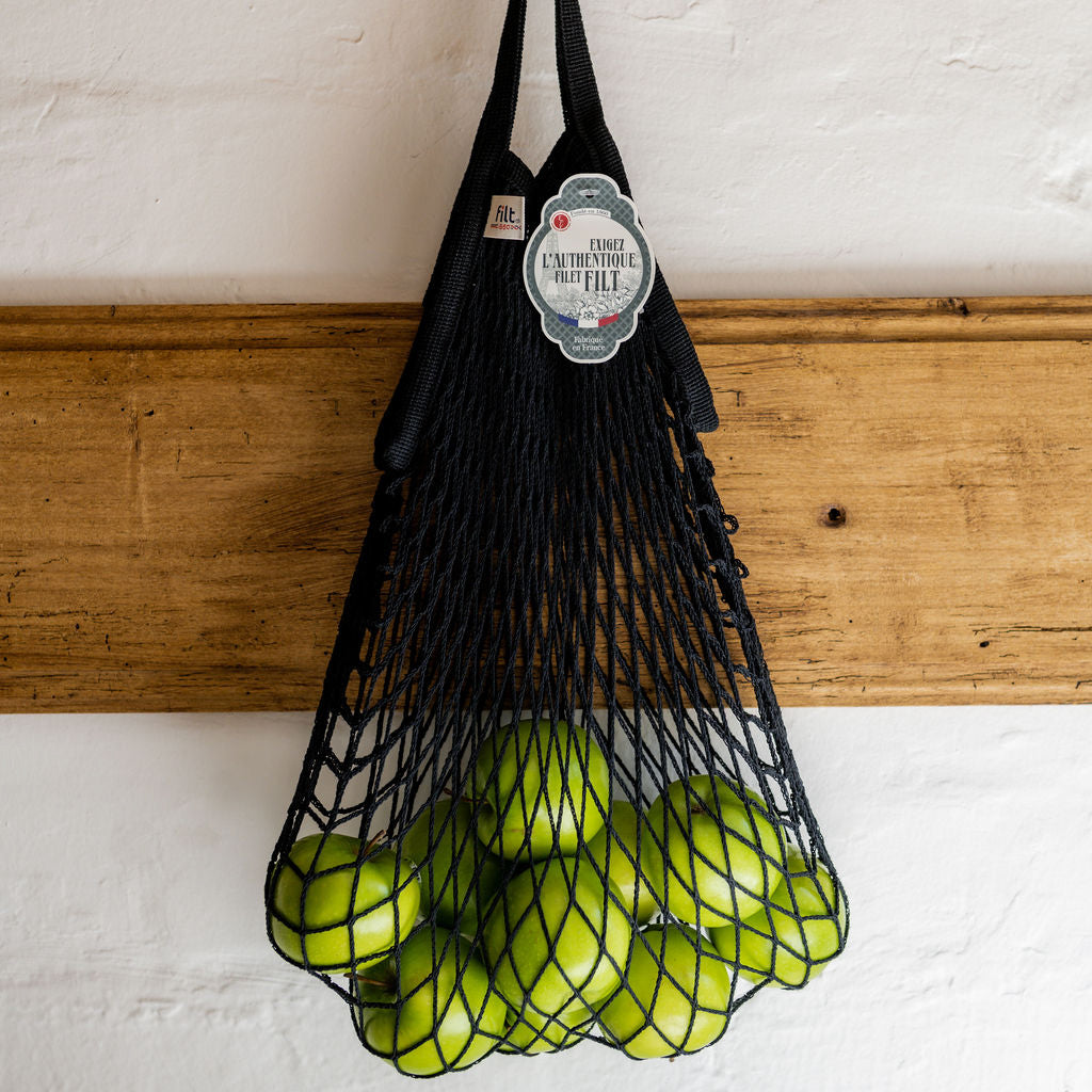 French String Bag Short Handle Noir | Filt | Miss Arthur | Home Goods | Tasmania