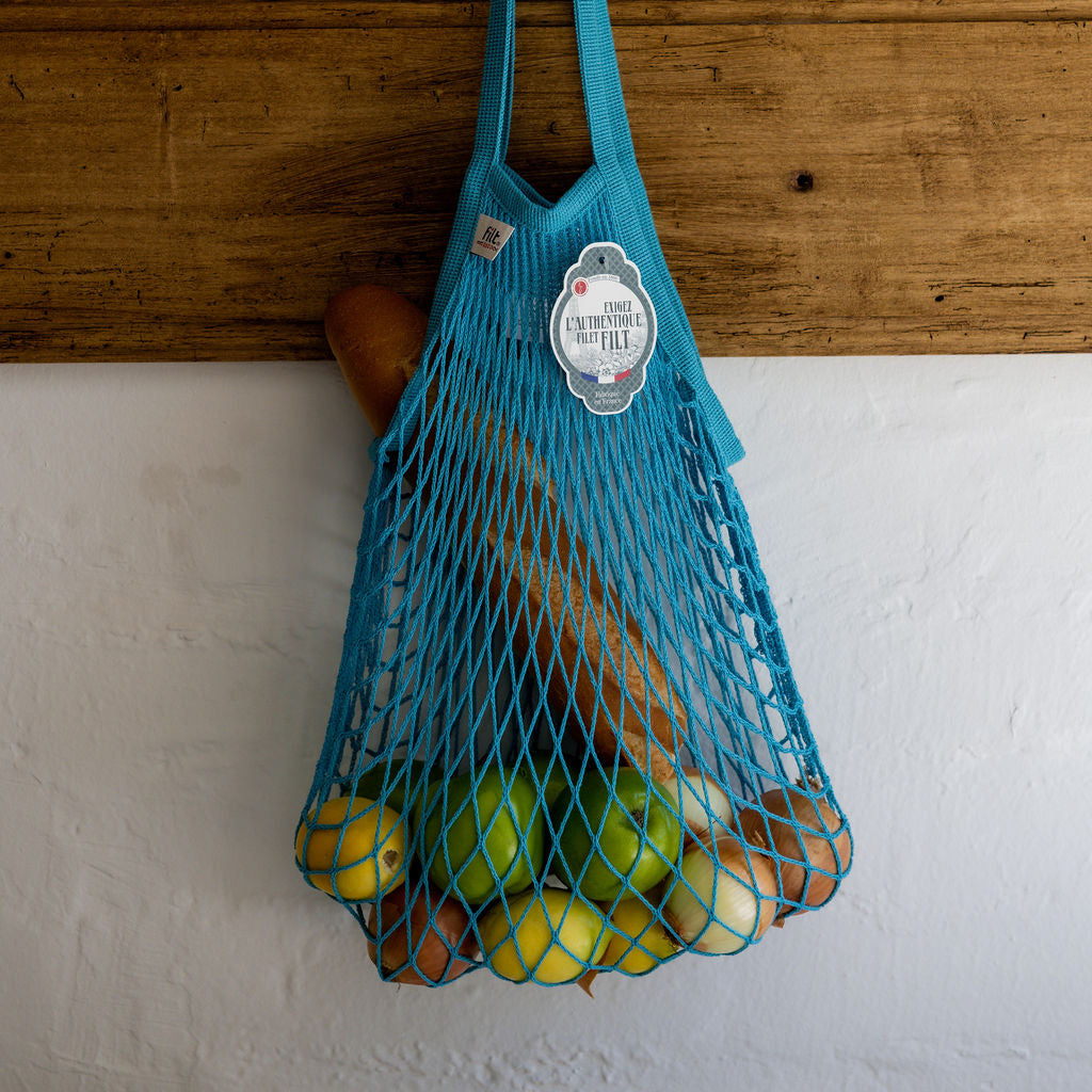 French String Bag Long Handle Jewel Blue | Filt | Miss Arthur | Home Goods | Tasmania