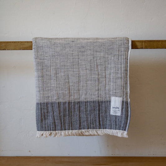 Tenimuhoh Heather Bath Towel Stripe Grey | Tenimuhoh | Miss Arthur | Home Goods | Tasmania