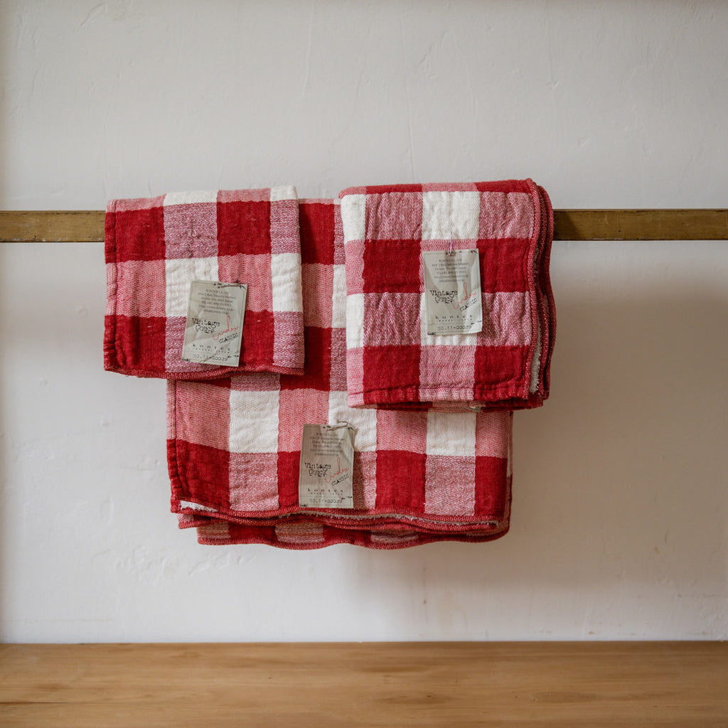 Kontex Vintage Check Bath Towel Red | Kontex | Miss Arthur | Home Goods | Tasmania