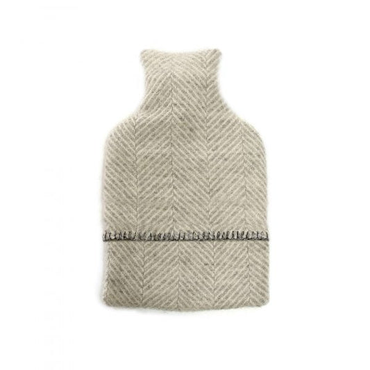 Tweedmill Textiles Hot Water Bottle Cover Fishbone Silver | Tweedmill Textiles | Miss Arthur | Home Goods | Tasmania