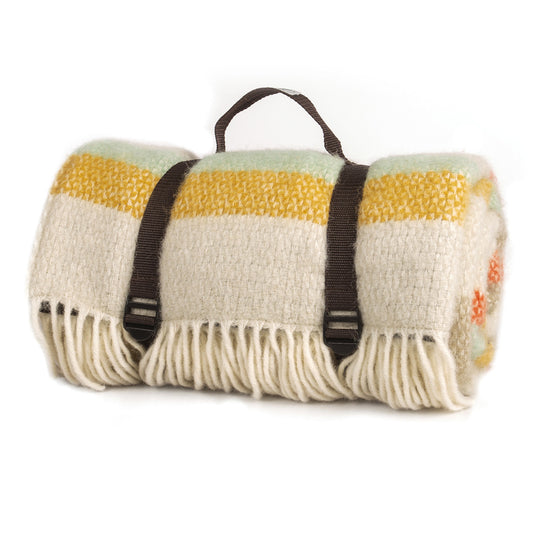 Polo Wool Rug Illusion Stripe Spring Brown | Tweedmill Textiles | Miss Arthur | Home Goods | Tasmania
