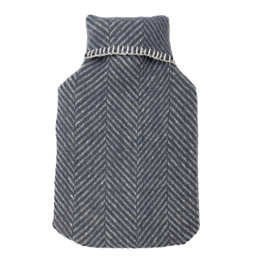 Tweedmill Textiles Hot Water Bottle Cover Herringbone Blue Slate | Tweedmill Textiles | Miss Arthur | Home Goods | Tasmania