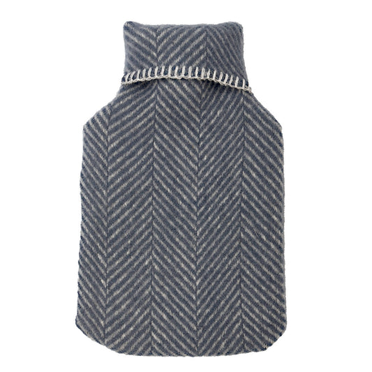 Hot Water Bottle Cover Herringbone Blue Slate | Tweedmill Textiles | Miss Arthur | Home Goods | Tasmania